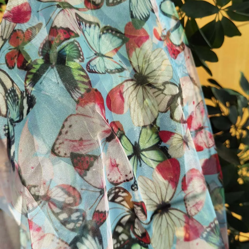 2022 latest pattern butterfly viscose fabric digital print