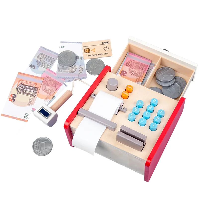 educational toys for kids wood new other pretend play & Preschool mini supermarket set wooden cash register toy for the kids