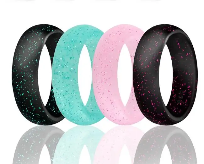 10pack hot selling silicone jewelry ring  women wedding ring sets