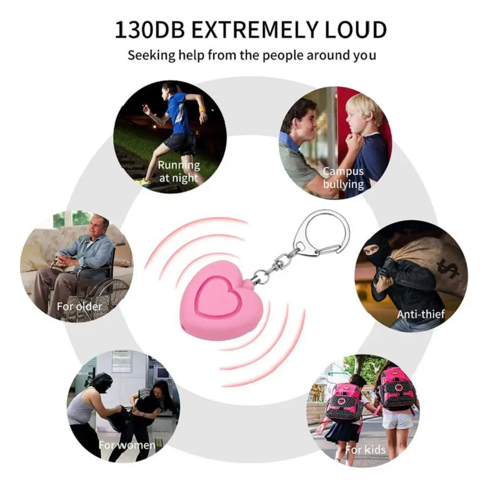 130db anti attack personal safety alarm self defense keychain for kids Lady elderly Self Defense Protection