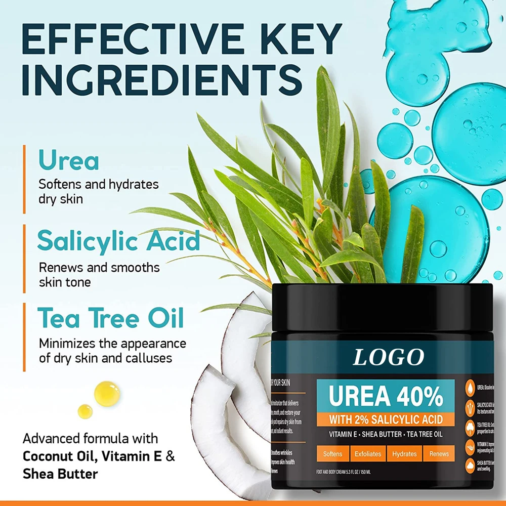 Hot Selling Foot And Body Care Moisturizing Exfoliating Nourishing 40% Urea Foot Cream Salicylic Acid Foot Cream