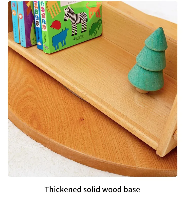 Eco Friendly 360 Degrees Rotating Bookshelf Multi-Layer Wooden Bookshelves Bookcases
