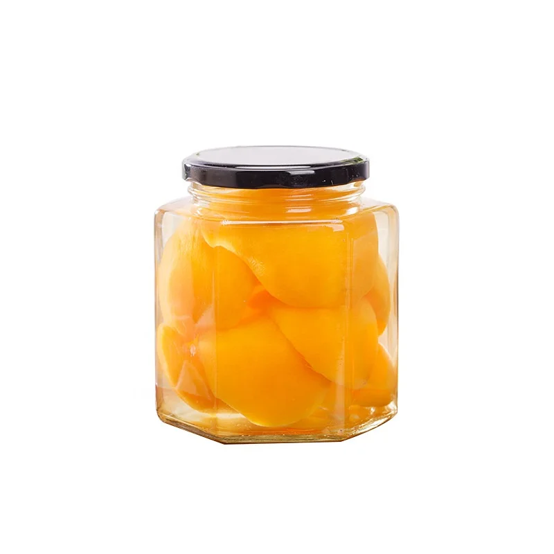 Стеклянный контейнер для еды джема 250 мл шестигранная стеклянная банка медового