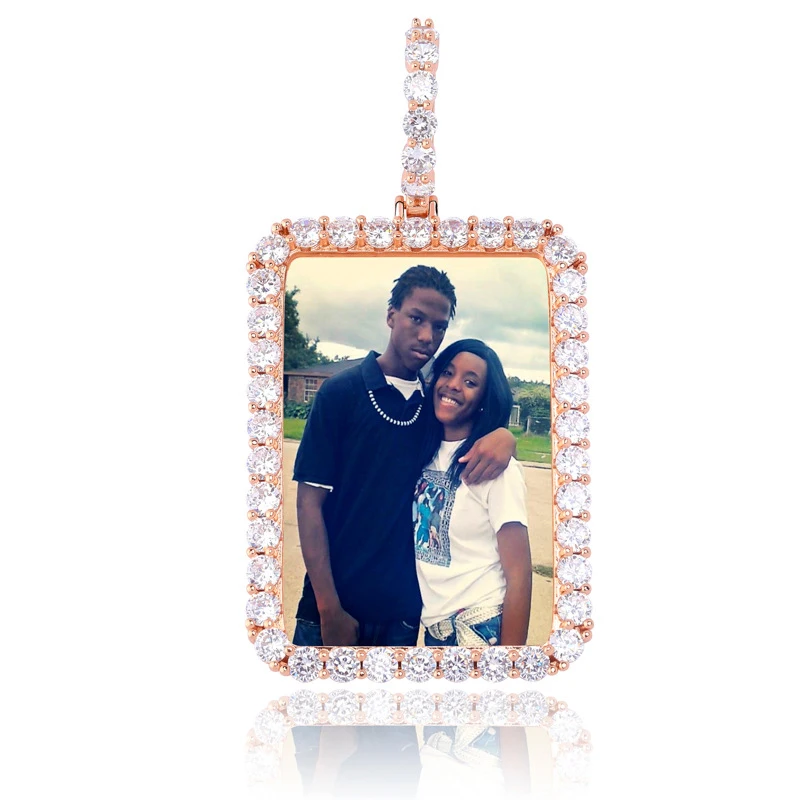 
Custom Photo pendant Memory Medallions picture Necklace Tennis Chain Hip Hop Jewelry Personalized Cubic Zircon Chains 