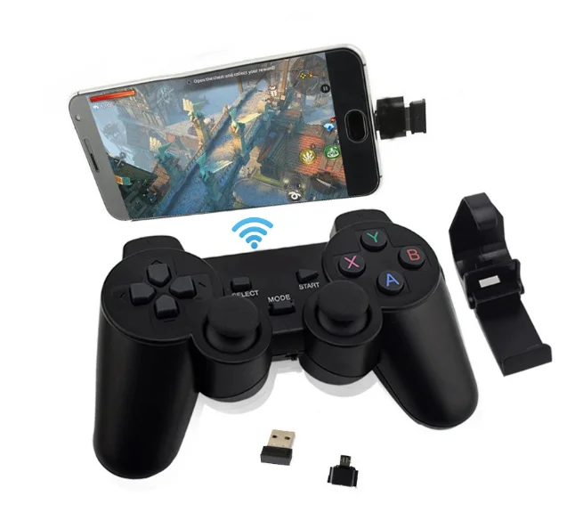 Black 2.4G  USB handle Wireless game controller for PC  Android TV Box Phone