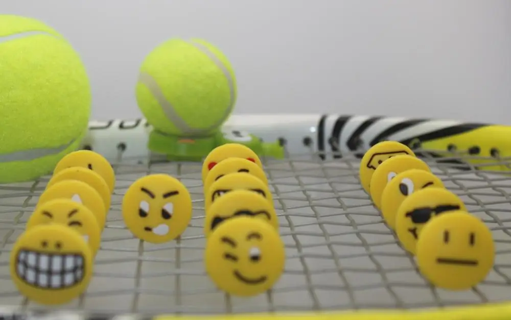 Factory whole sale Silicon funny tennis racket tennis vibration dampeners emoticon tennis vibration absorber rubber vibrators