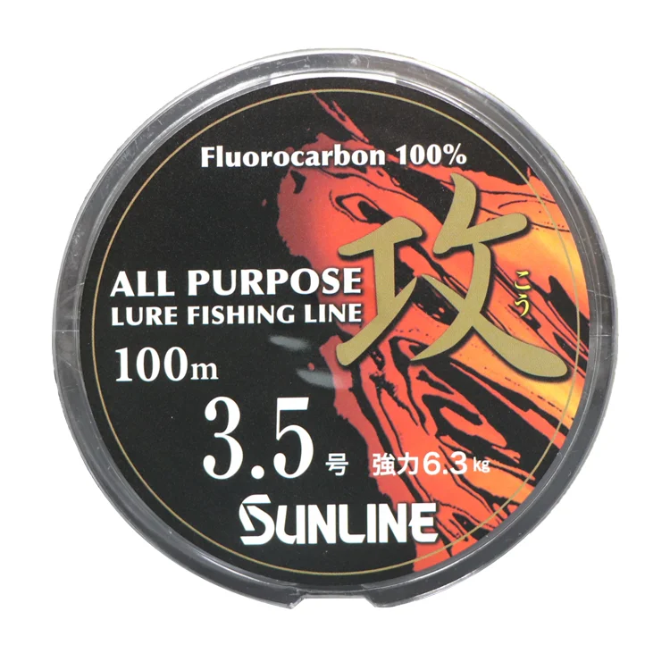 SUNLINE 100 м прозрачная качественная суперфторуглеродная рыболовная леска 100% фторуглеродная
