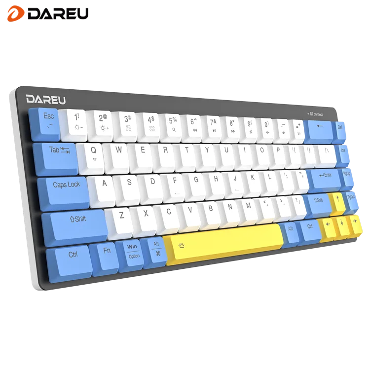 Professional Dareu Manufacturer EK868 Ultra-slim Wireless and Wired Mini Mechanical Keyboard with Led Backlight for Laptop