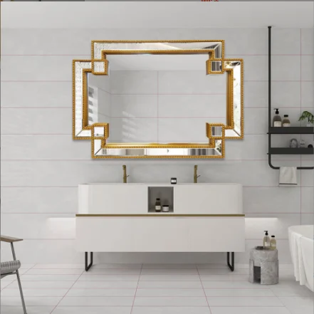 Bucks Home European Style Square Bathroom Mirror Porch Decorative Mirror Creative Makeup Mirror Modern