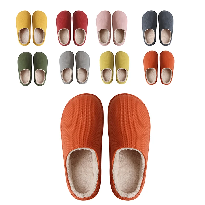 Customized Color LOGO EVA Material Waterproof Winter Women Warm Home Slippers with Memory Foam