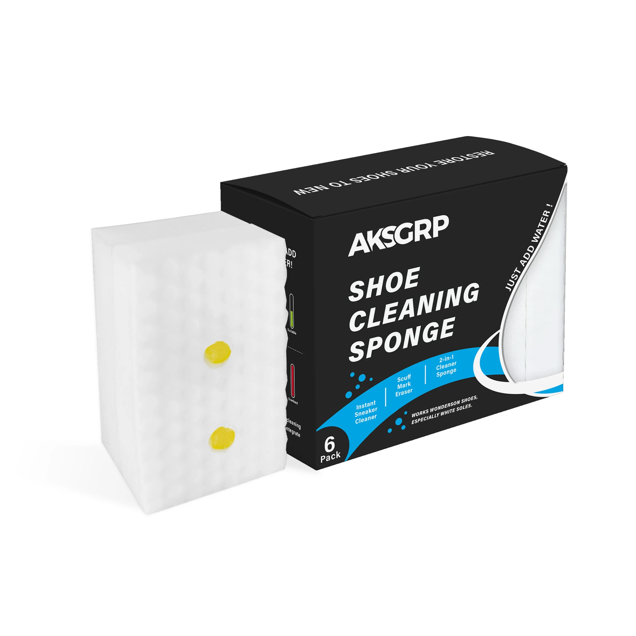 AKSGRP wholesale shoe cleaner melamine cleaning sponge with soap magic shoes eraser pad sneaker cleaning sponge with detergent