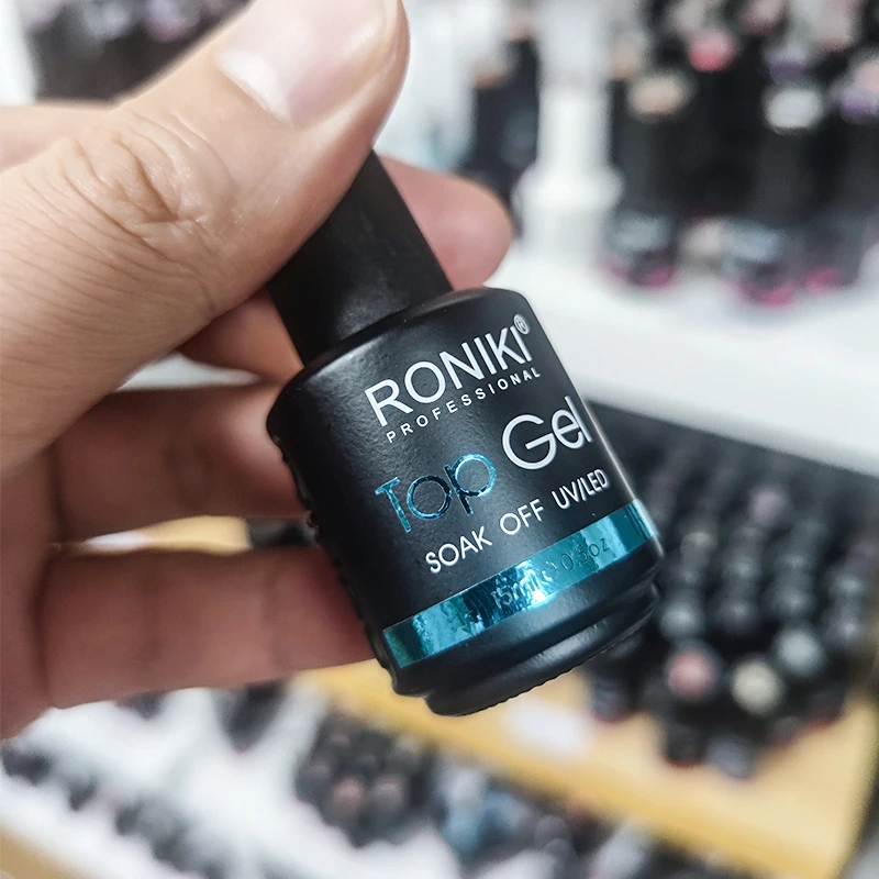 RONIKI 15ml uv led gel no wipe top coat rubber base coat matte base top gel