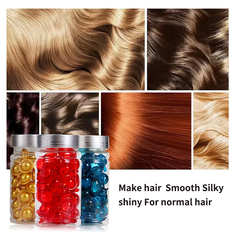 Hair Vitamins Treatment Oil Capsule No Rinse Essence for Frizzy And Dry Damaged Hair Rich In Vitamin A C E And Pro-Vitamin