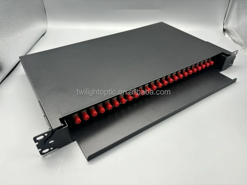 Home fibre optic broadband rack mounted distribution box 24 core sc/fc/st/lc connector jumper cord 1u 19 inch patch panel odf
