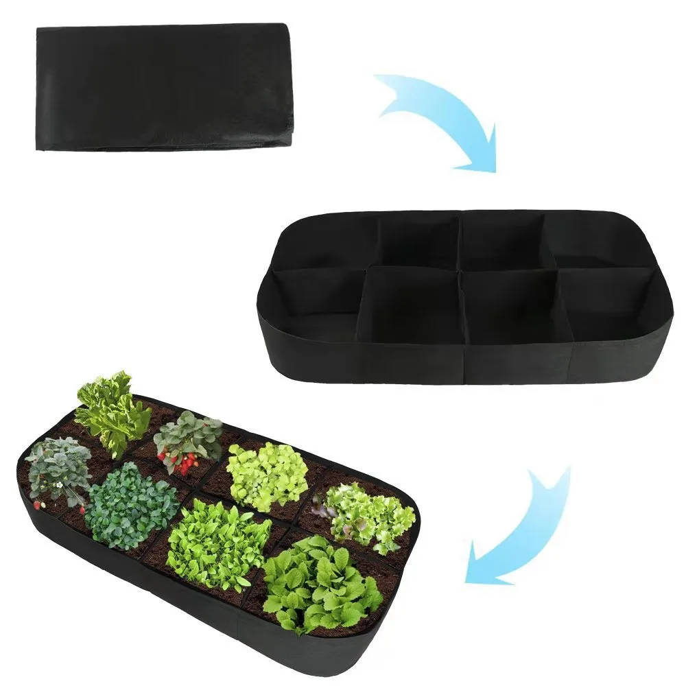 DD2557  Felt Cloth Planting Bag Black Fabric Grow Bag Bowl Vegetable Plant Grow Non-woven Nutrition Bag Multi-grid Nursery Pot