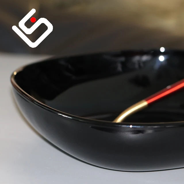 Wholesale high quality multi-size black opal glass plate