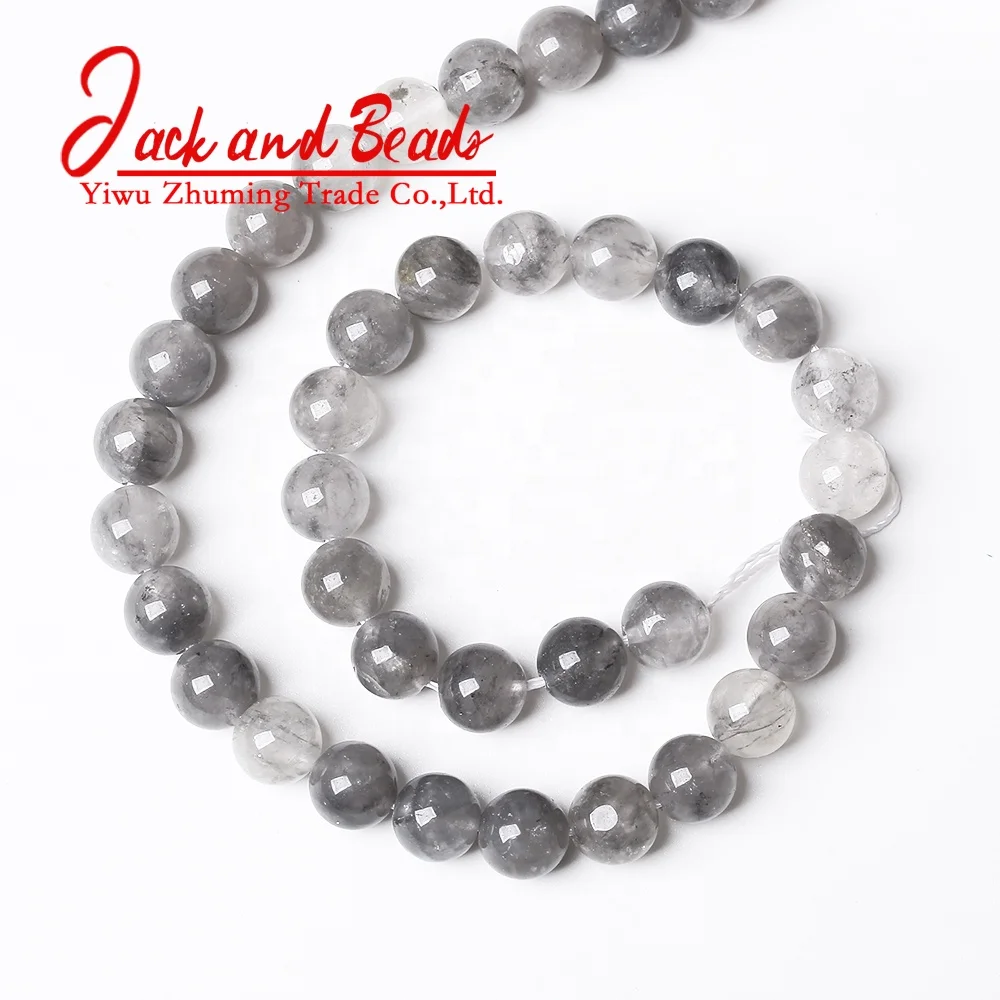 
Grey Crystal Crackle Round Loose Demon Beads 15