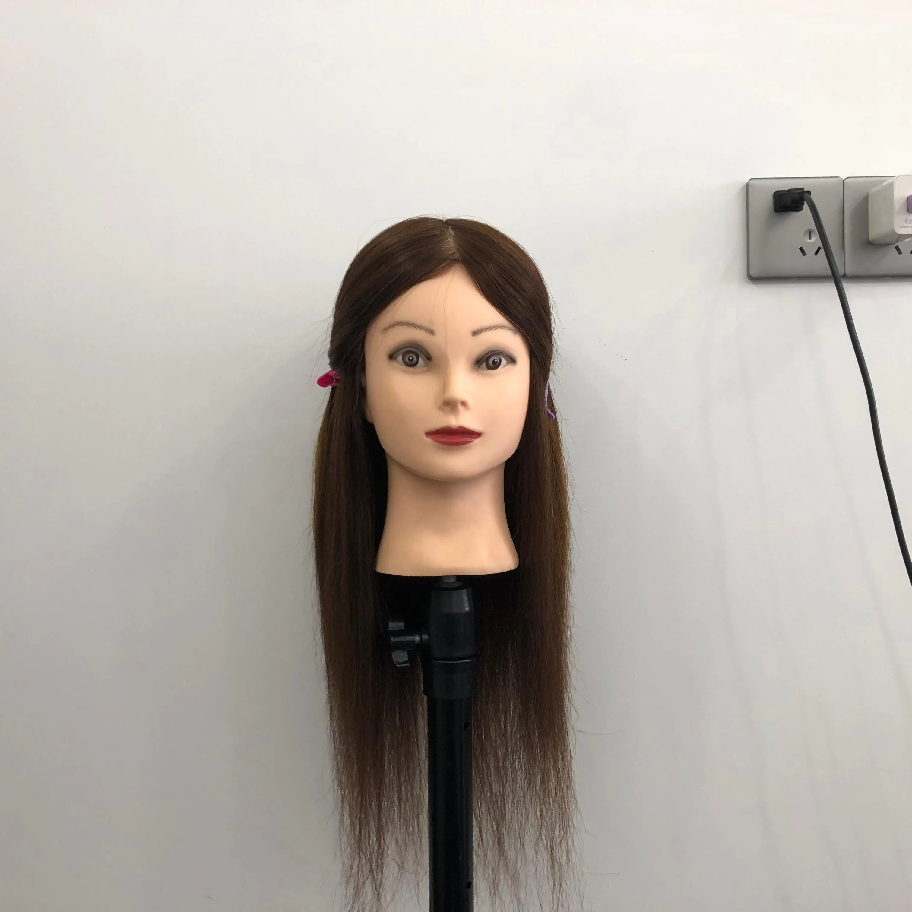 Professional Salon Hairdresser Real Human Hair Training Head Dummy Training Mannequin Head