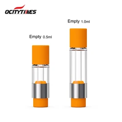 2022 no leak no oil out vaporizer 510 ego oil cartridge 1.0ML full glass ceramic atomizer