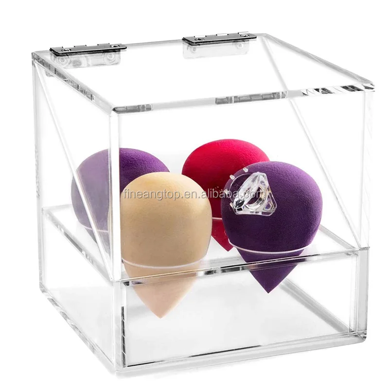 Wholesale clear custom acrylic plexiglass makeup sponge holder cosmetic