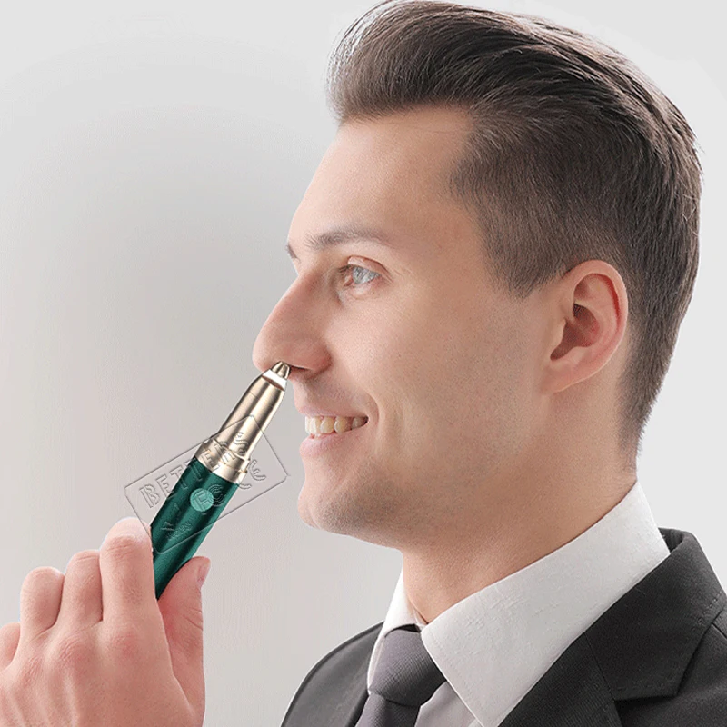 Jsszbest stainless steel handy nose ear hair trimmer with removed Tool head and can be
