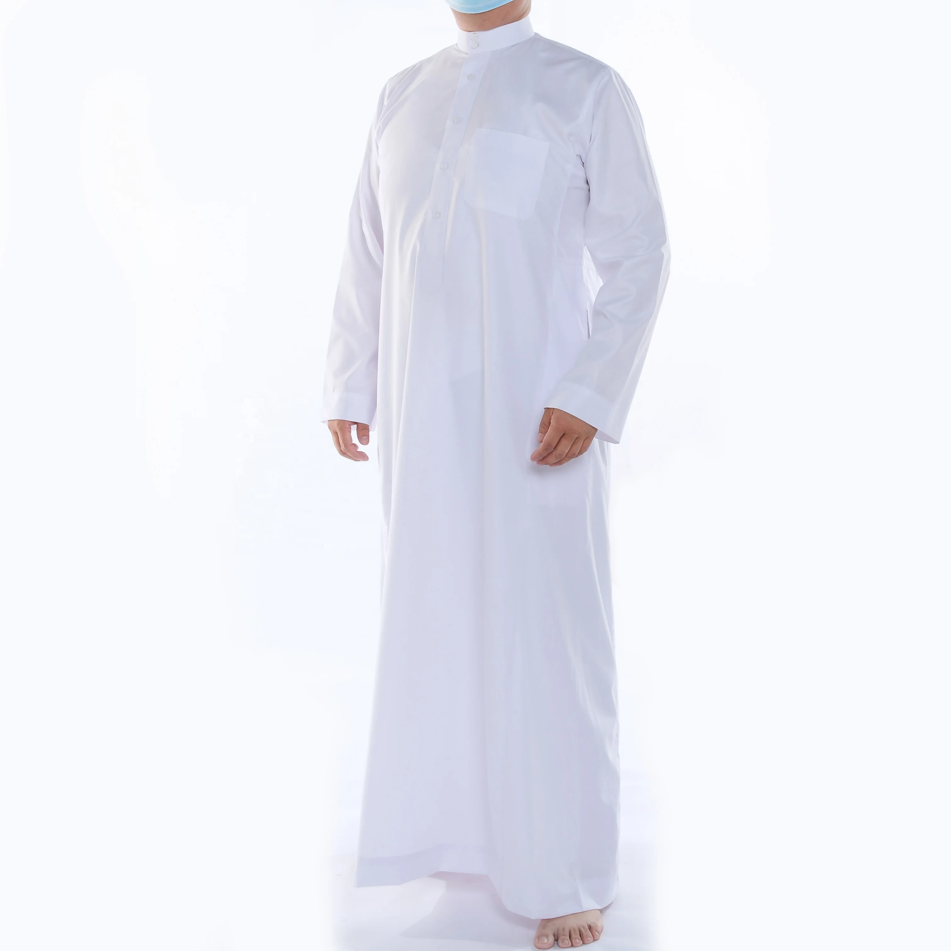 Long Silk Nightgown  White Boski Cloth For Arabian Soiree Dress Robe Lighting