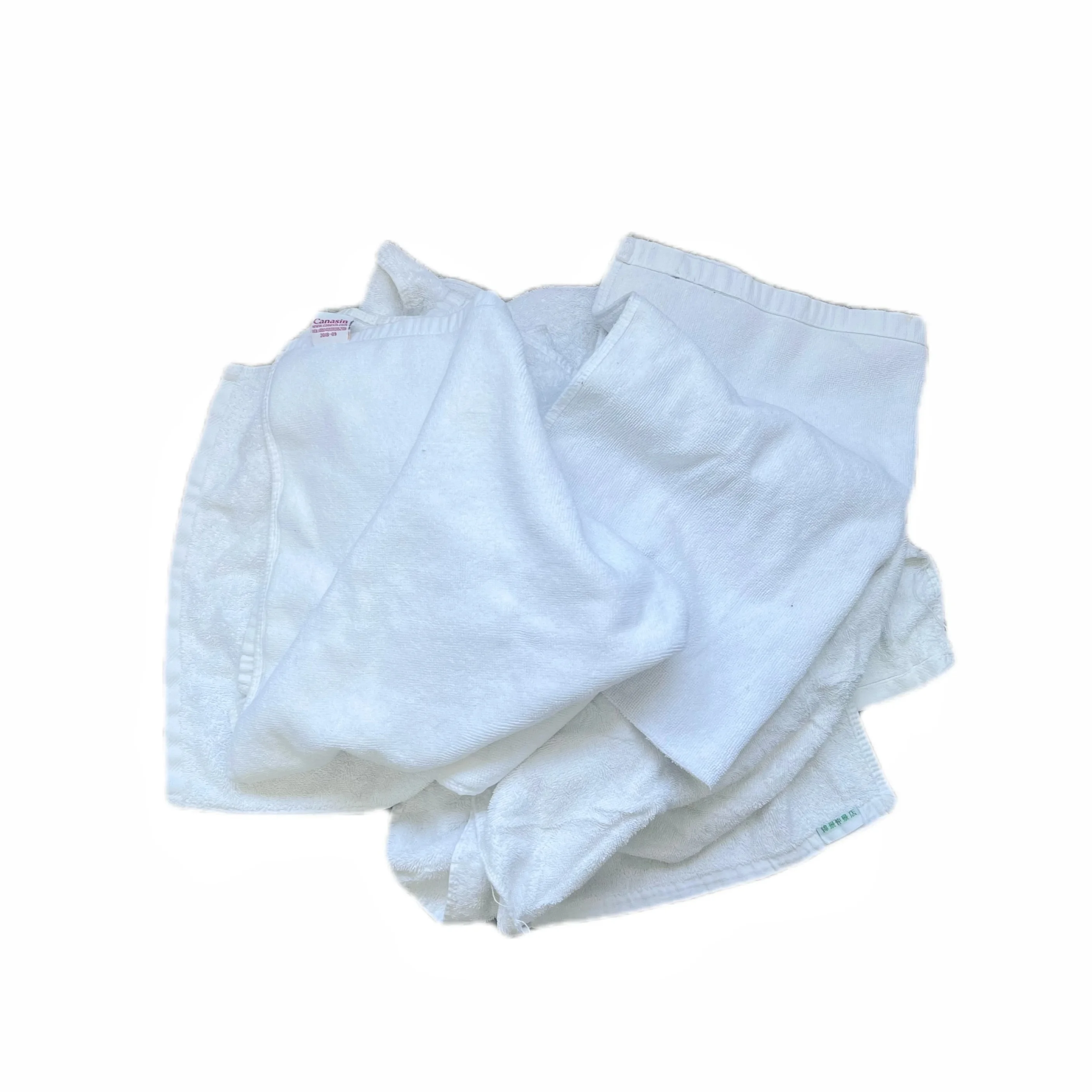 White Towel Cotton Wiping Rags 100% Cotton Painter Rags Textile Waste Recycled Cotton Cloth Mixed Towels