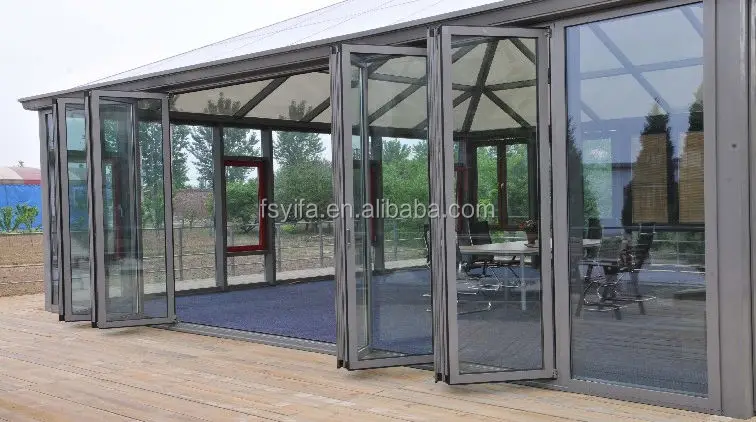 
multi exterior used tempered glass aluminum accordion folding door for commercial 