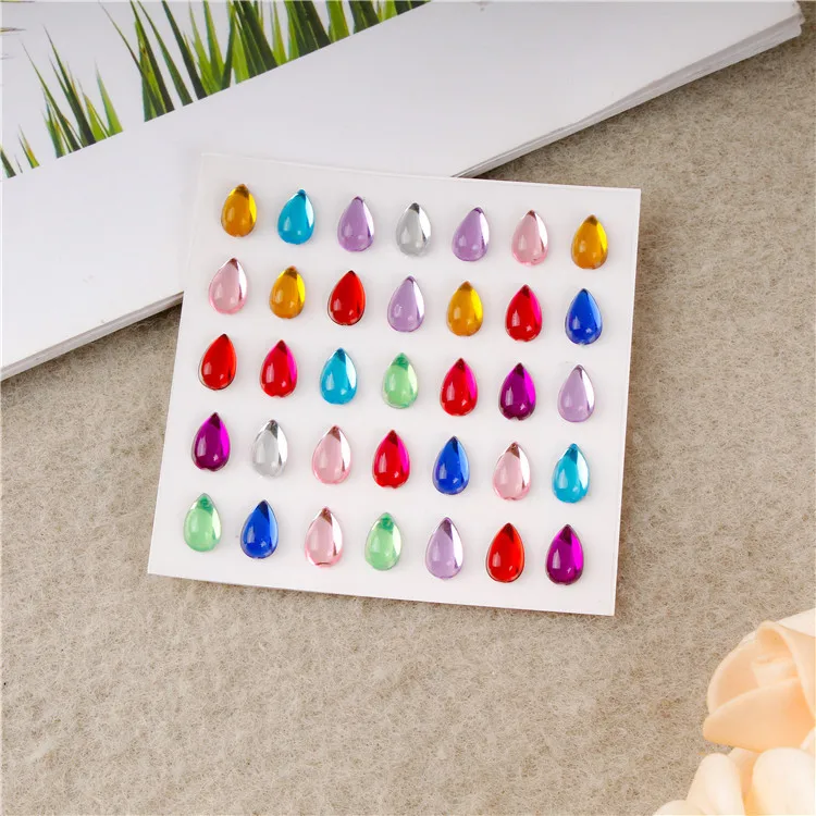 Wholesale 3d diamond rhinestones face crystal gem stickers for nail decoration