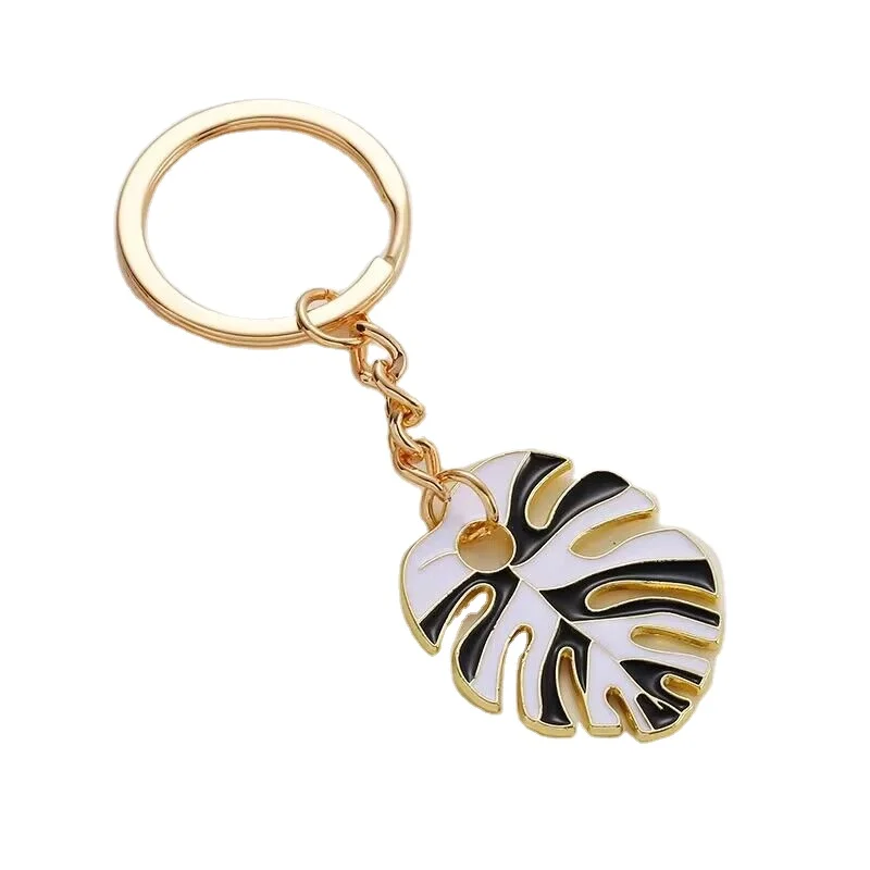 custom designer cute plant maple leaf keychains 4 leaf keyring