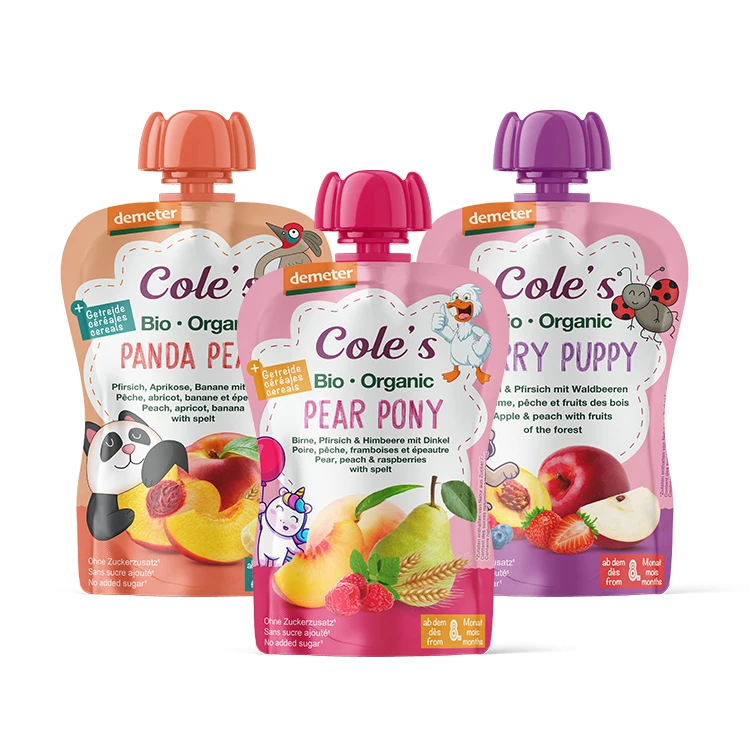 Wholesale Customizable 150ml 200ml 300ml Doypack Food Grade Juice Retort Pouch Baby Food Bag Stand Up Spout Pouch Bads For Puree