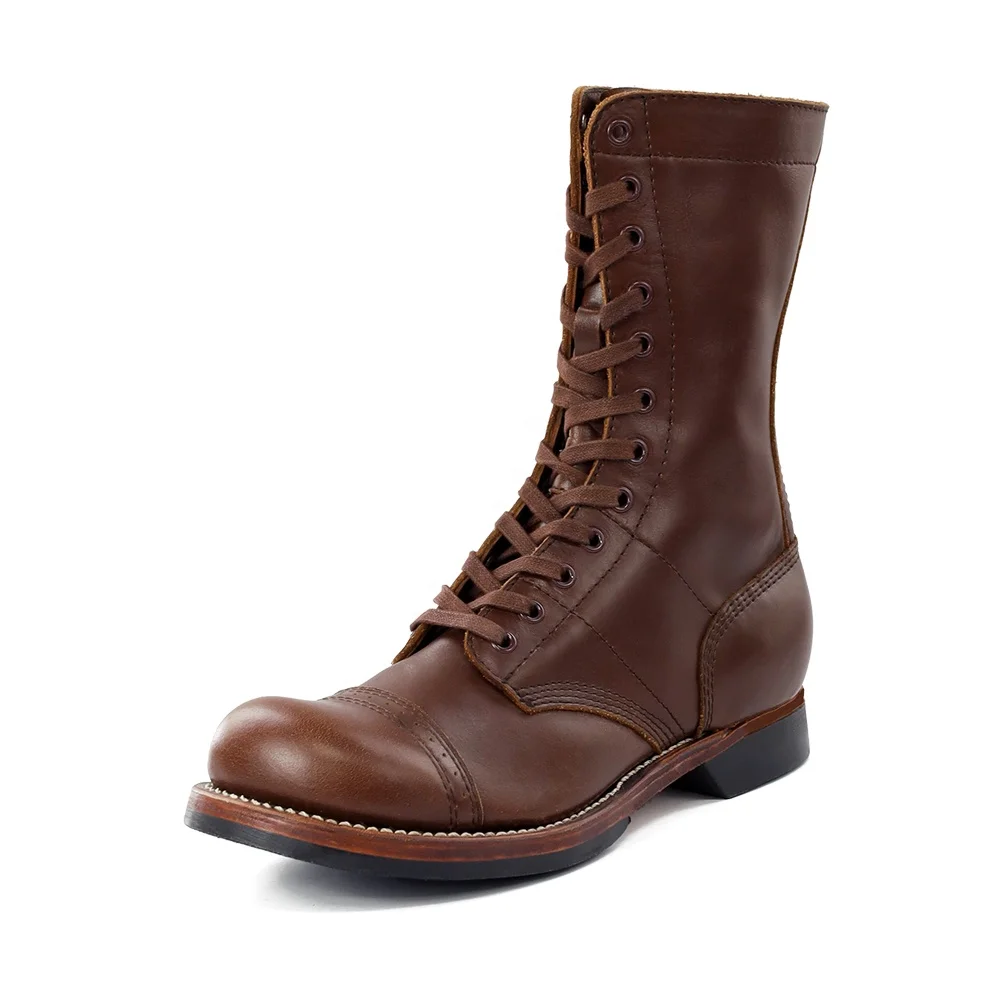 Пользовательские коричневые кожаные ботинки 10 дюймов Goodyear Welted Paraboot рабочие в стиле Челси для зимы лета