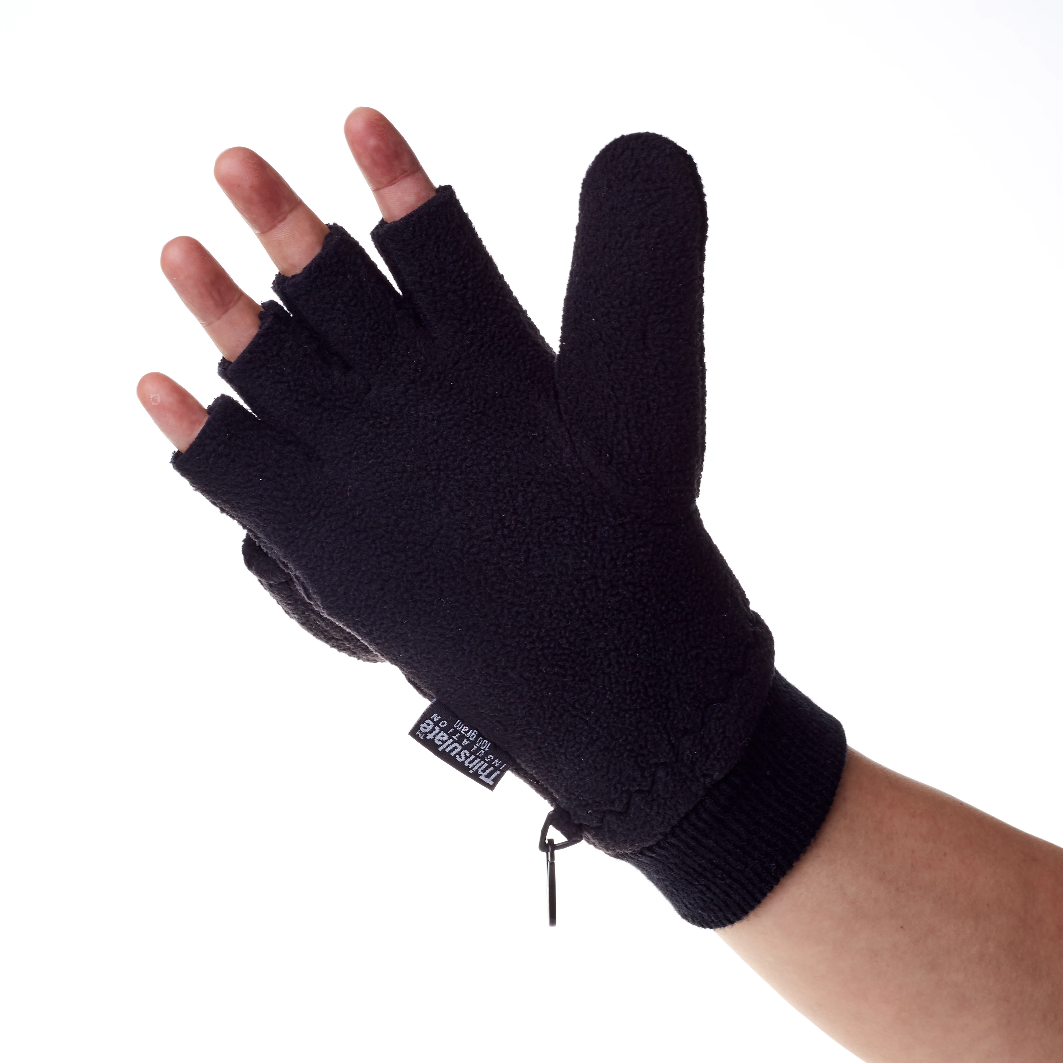 
 Складные противоударные зимние варежки с полупальцами, регулируемые теплые перчатки без пальцев  