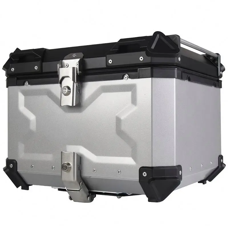 30L Motorcycle Parts Top Box Waterproof Black/Silver Rear Helmet Case Tail Storage Toolbox For Universal