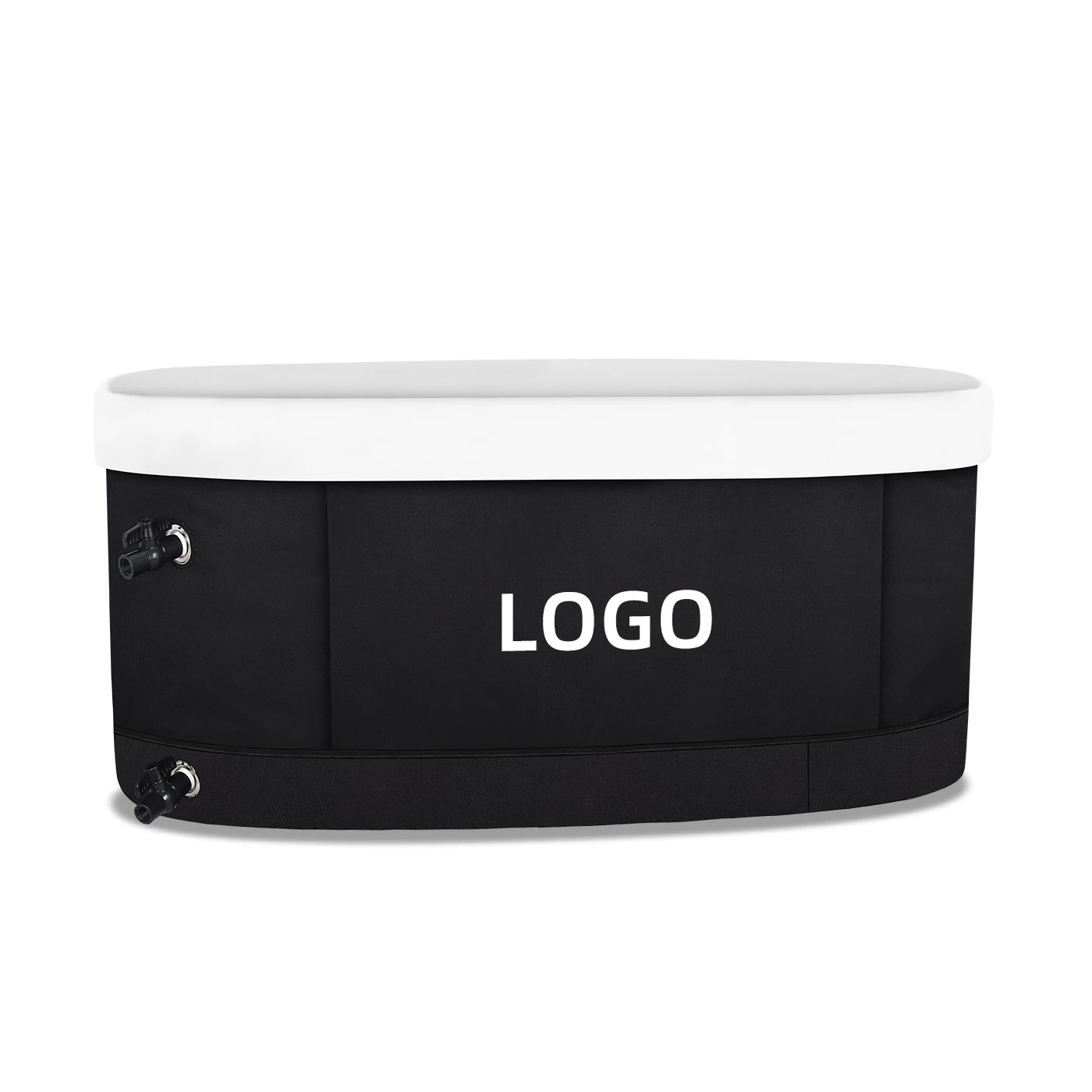 2024 New Oval Ice Bath Tub Detachable Inner Liner Design 134*64*55cm Anti-Air leakage Portable PVC Cold Plunge Insulated Ice Pod