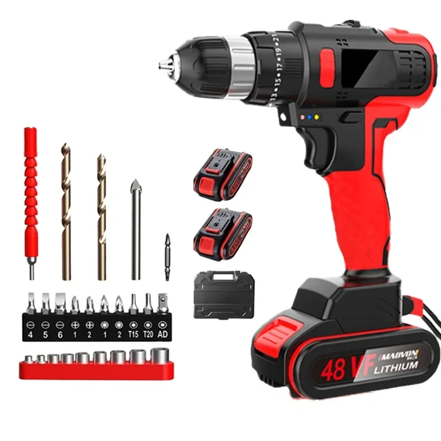 Worksite High Quality Cordless Drill Screw Driver Wood Mini Hand Drilling Machine Tools 42v Battery Power Cordless Drill Driver