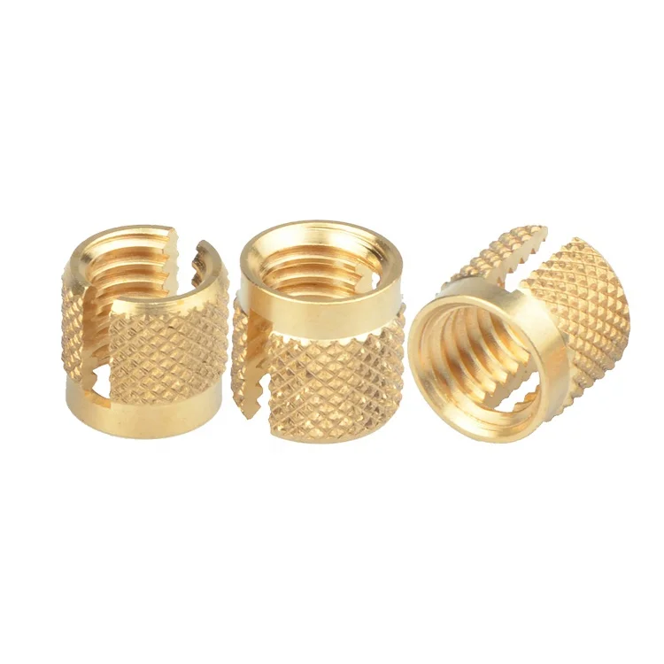 Threaded Slotted expansion insert nut for plastic brass