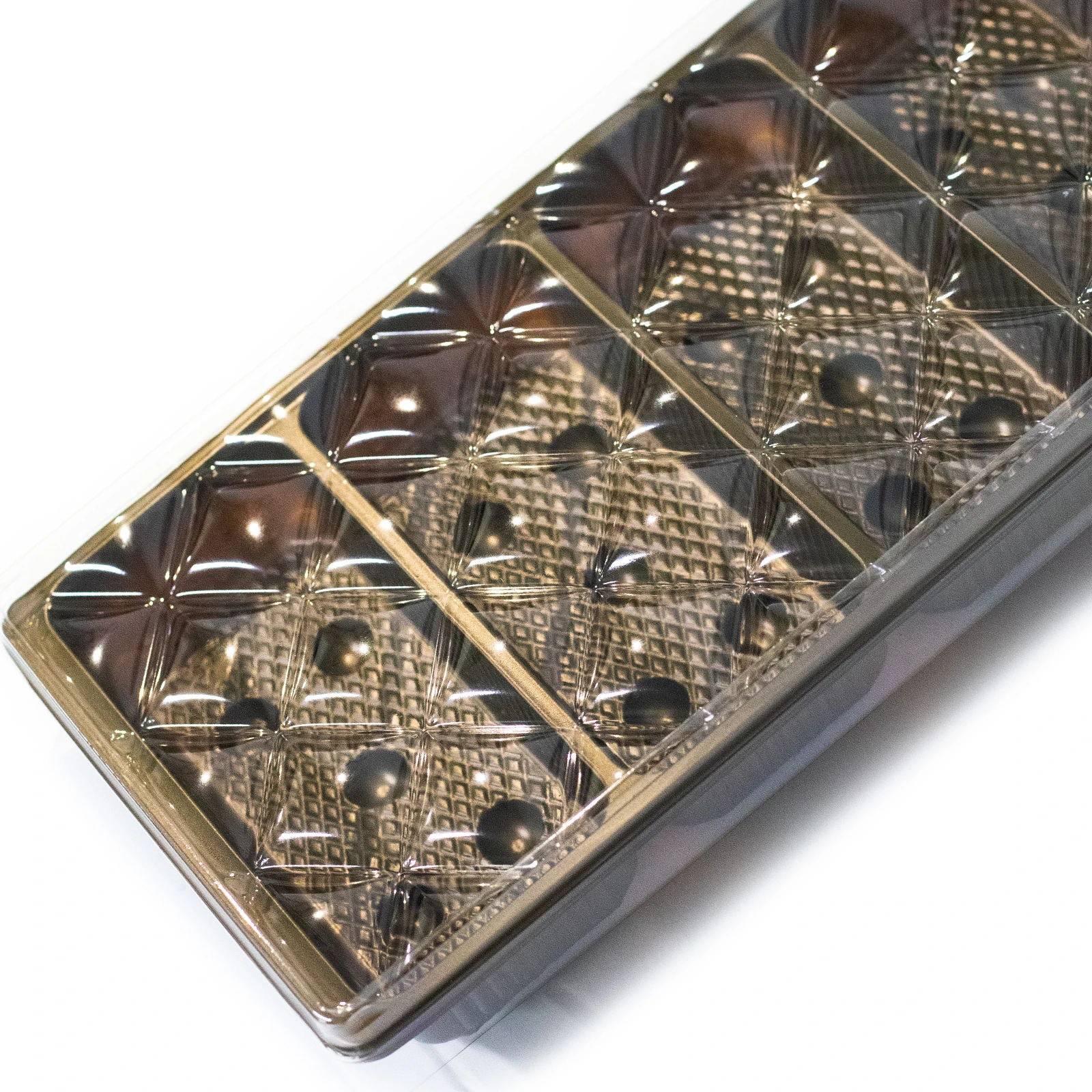 Plastic Cookie Biscuit Packaging Box 4 Compartment disposable RPET/PET /PP Plastic Food Container Blister tray with lid