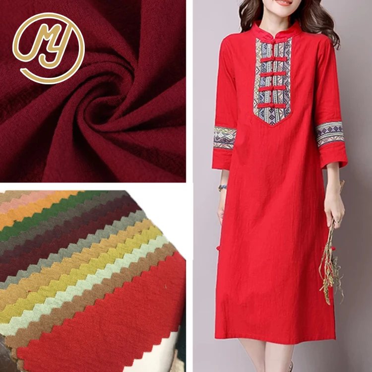 
New arrival in-stock items Imitation linen 100 cotton fabric for women dress 