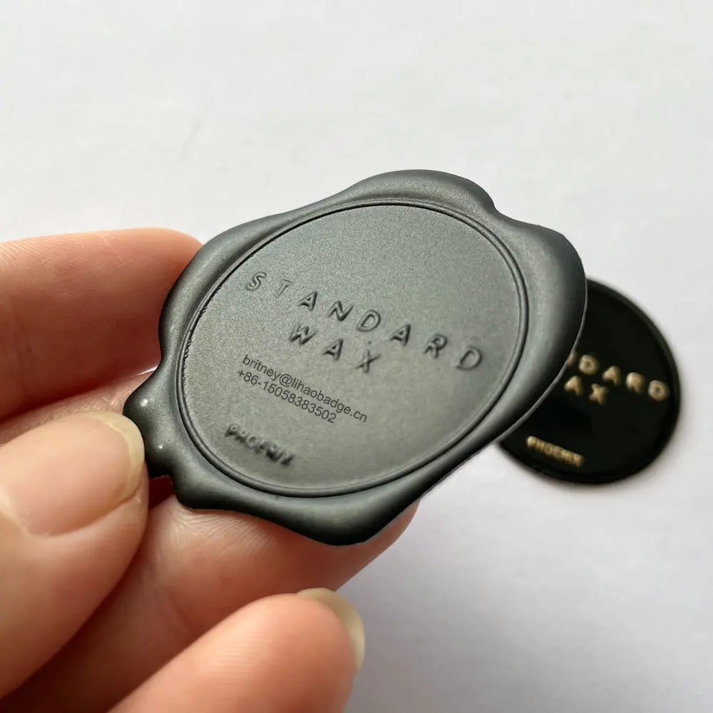 glossy shiny gold silver aluminum metal packing label custom wine bottles label wax seal sticker