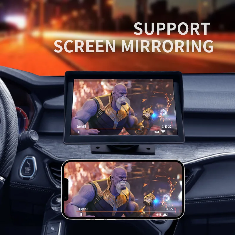 Aoedi A5 Touch Screen 7 Inch Android Auto App1e Carplay Wireless Mirror Link Function With Backup Camera