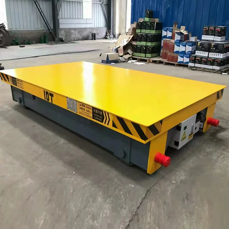 Electric flat car heavy-duty material transfer vehicle multifunctional trackless platform