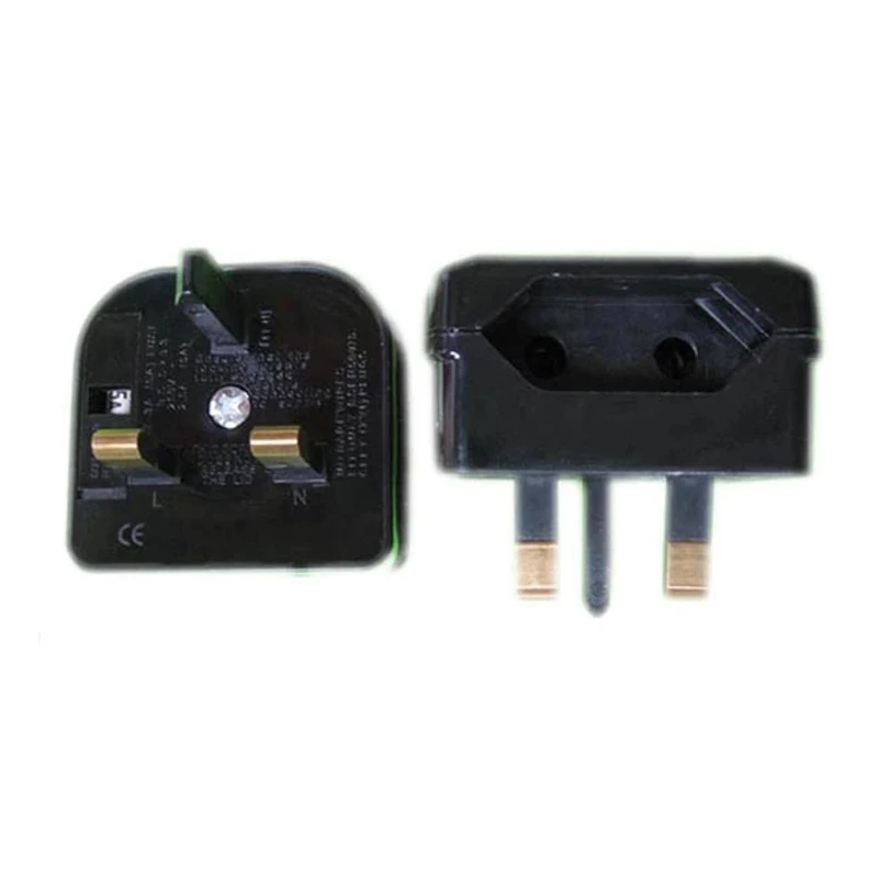 European Euro EU 2 Pin to UK 3Pin Power Socket Travel Plug Adapter Converter Wall Charger Adapter Connector