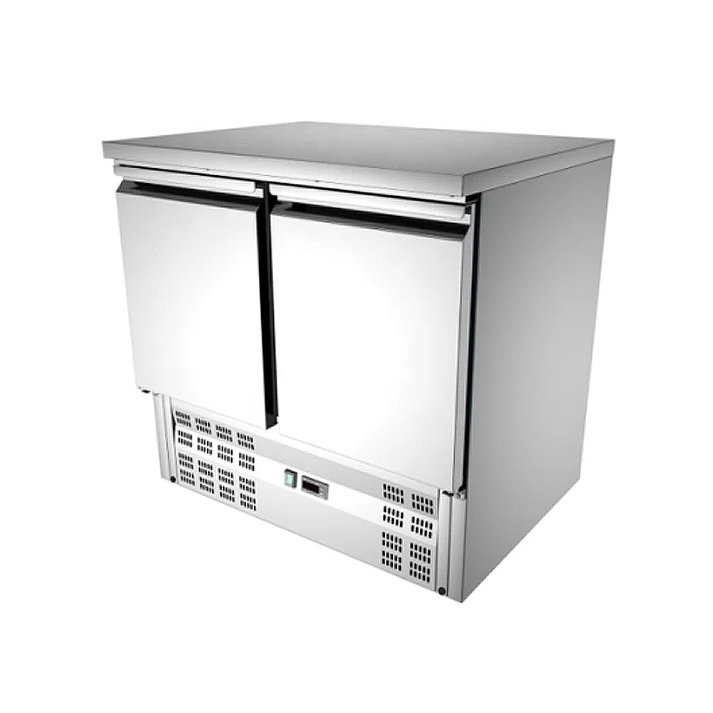 CE commercial restaurant refrigerated salad bar 390L 3 door saladette fridge