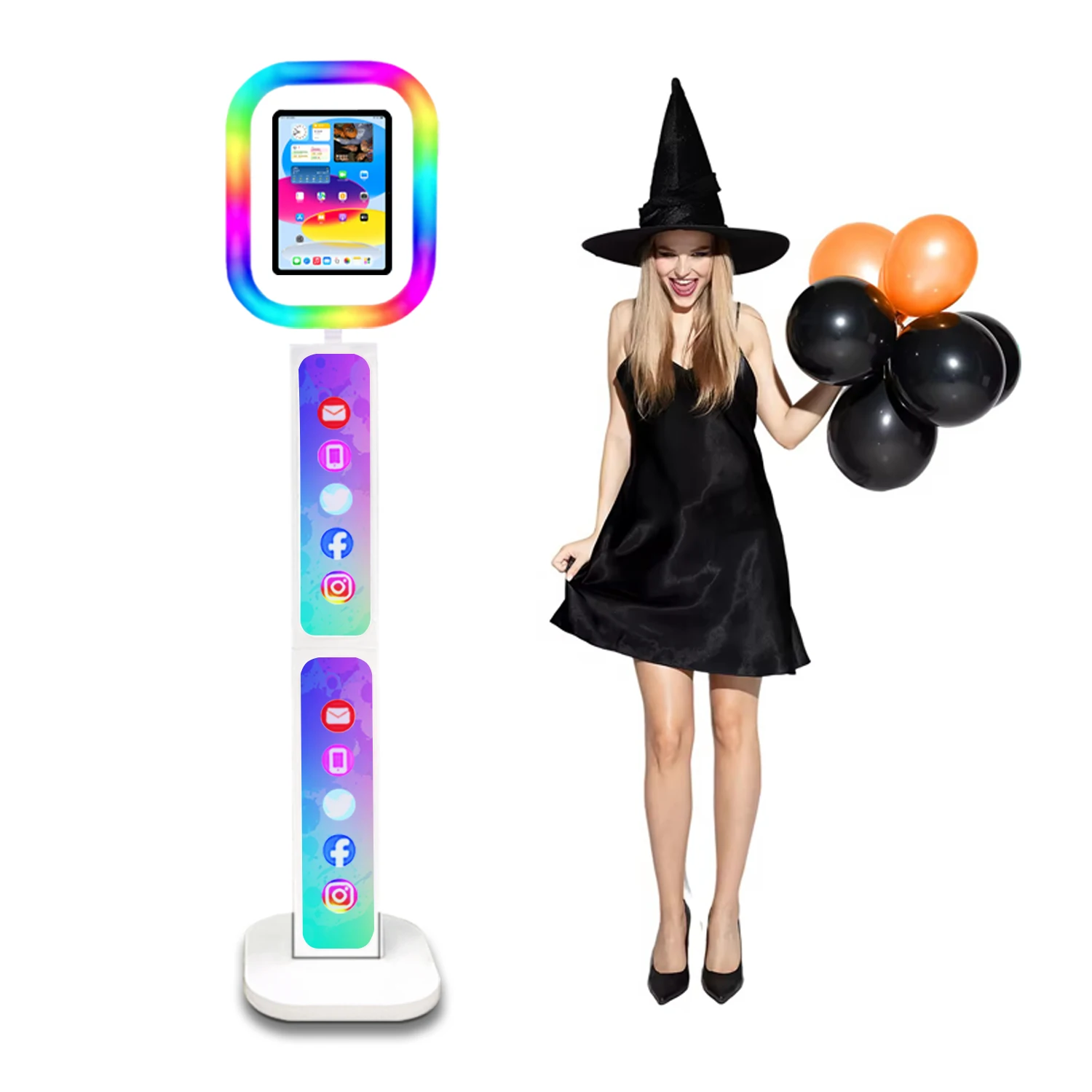 Multiple Colors Ipad Photo Booth Shell Ipad Selfie Photo Booth With Machine Custom Screen Rotating Adjustable For Model Room