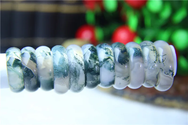 Chinese Ring Natural Moss Agate Ring Agate Rings for Men and Women