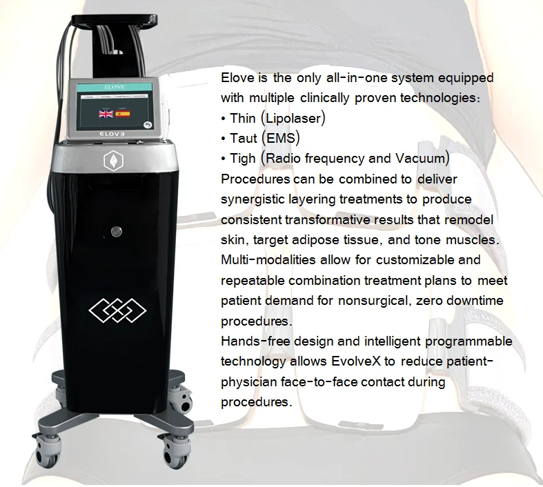 Electrical muscle stimulation ems muscle tone muscle Vacuum Radio frequency Skin Tightening lipo laser Slimming machine