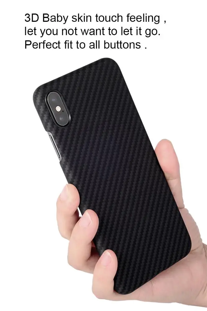 Carbon fiber phone case with metal plate for  iPhone Xs MAX (Black/Grey twill) matte Thin(0.65MM)Super Light (12G)