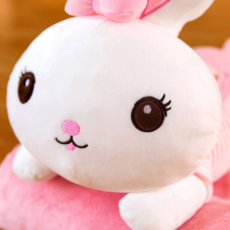 Custom 2 in 1 Rabbit Stuffed Animal Pillow blanket set plush toys