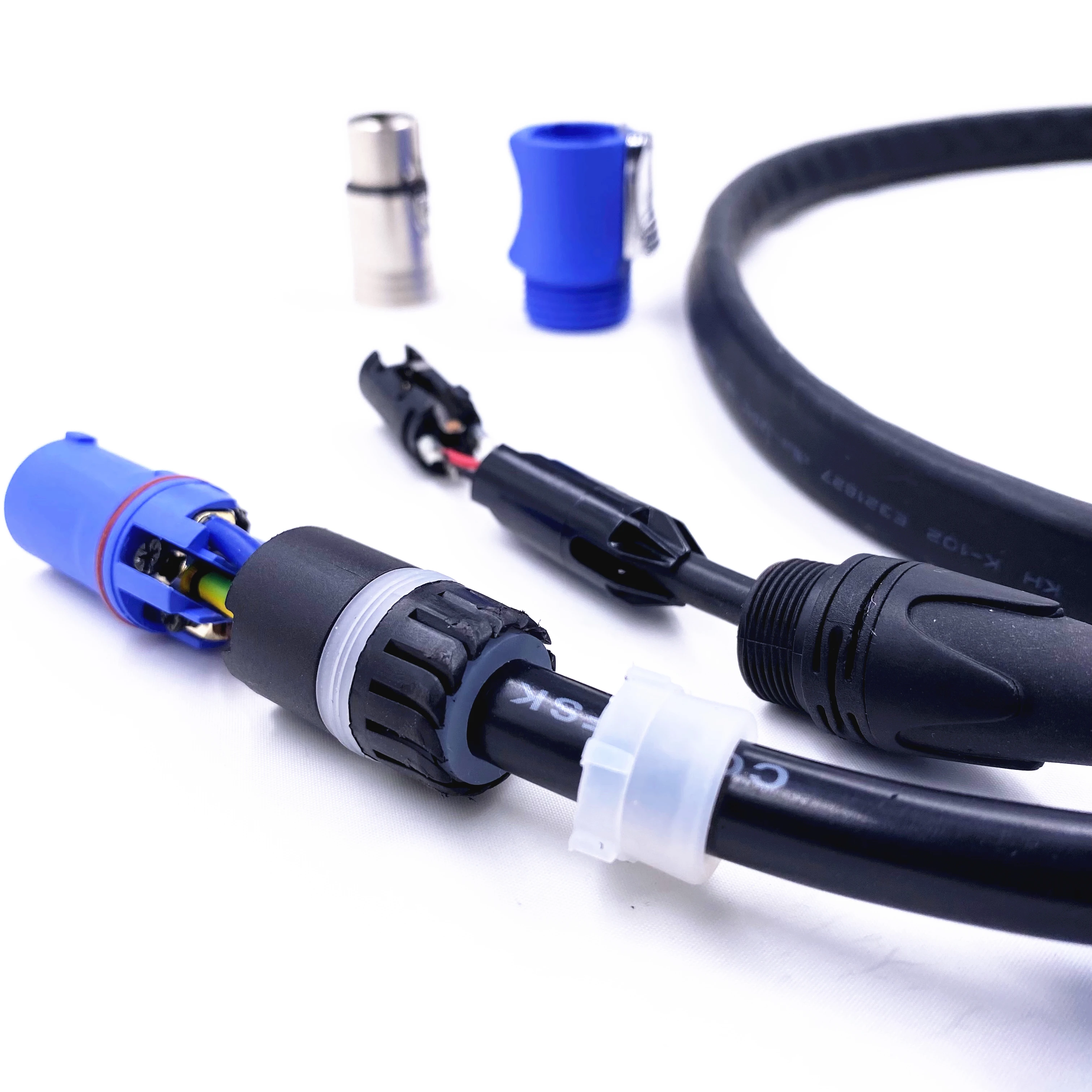 Waterproof IP67 Aviation Stage Connector 3pin Round Cable Electrical AC Powercon for Led Display